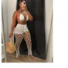 Dames plus size broek vrouwen sexy tweedelig set kleding outfits zweetpakken joggers casual groothandel crop tops 2 broek strandvrouwen's