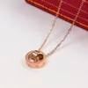 Pendant Necklaces for Man Woman Couple Casual 925s silver rose gold Titanium High Quality Fashion love double circle women men Designer jewelry torque Necklace