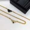Luxury Pendant Necklaces Fashion for Man Woman Inverted Triangle Letter Designer Brand Jewelry Gift Mens Womens Trendy Personality Clavicle Chain Necklace