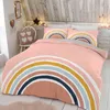 Cores pastel da moda Conjunto de roupas de cama de arco -íris para crianças de edredão bebê 150x210 135x200 com fronhas e zíper