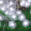 Sneeuwballen Fairy Lights USB LED Xmas Ball String Lights Waterproof Decoratie voor buitenfeestje Bruiloft Kerstboom