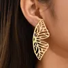 Dangle Chandelier Hollow Big Butterfly Stud Earring for Women Metal Angel Angel Wing Pendant Earrings 2022 성명 보석 파티 선물 대형
