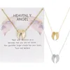 Fashion Angel Wings Pendants Round Cross Chain Short Long Mens Womens Silver Color Necklace Jewelry Gifts with Paper Card