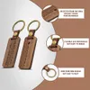 U&I 2023 Fashion Blanks Metal Keychains Straps Custom Luxury Wood Keychain New Design Pu Leather Key Ring In Stock Car Chain For Father's Day