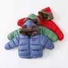 Детская хлопчатобумажная стеганая куртка два края носите корейские мальчики с утолщенной пиджакой на молнии, детка, новая хлопчатобумажная куртка для мальчиков 2-6y J220718