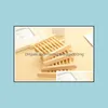 fiama Soap Dishes Bathroom Accessories Bath Home Garden 200Pcs Natural Wood Tray Saver Dish Rack Deck Holder Shower Plate Box Wash Decor Drop De