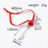 Santas Magic Key Santa Claus Ornements décorations Halloween Snowflake Ribbon Wand Gifts de Noël Collier en alliage pendant avec corde rouge Z11