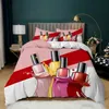 3D Luxury Cosmetic Makeup Lipstick Bedding Set Däcke Cover Pudowcase Girls Women Bed Home Textiles Sängdukar 2/3 st