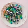 Цвета стеклянные шестигранные призмы призраки подвески Crystal Crystal Cleans Chakras Gem Coney Fit Серьги ожерелье изготовление ассорти
