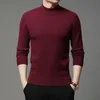 Autumn and Winter Men Turtleneck Pullover Sweater Fashion Solid Color Thick and Warm Bottoming Shirt Male Brand Clothes 220726