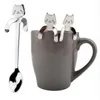 Kaffedrickverktyg Kök Gadget Rostfritt stål Spoon Milk Dessert Snack Children Cartoon Cat Spoons Table Seary 220509