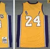 Retro Jersey Basketball #24 Jerseys Ed White Yellow Black 06-07 07-08 08-09