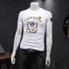 2022 new summer men's tops animal print short-sleeved T-shirt fashion trend casual cotton round neck top sweater