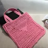 Borsa da spiaggia estiva in paglia per il tempo libero, borsa da donna intrecciata in rattan, portafoglio da viaggio a secchiello da donna di grande capacità extra femminile in vimini2631