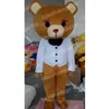 Costume della mascotte dell'orso bruno di Halloween Cartone animato Peluche Animale Personaggio a tema anime Formato adulto Carnevale di Natale in maschera