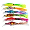 6Pcs 14cm/40g Fishing Lure Tackle Arm-Fish Lures Artificial Squid 3D eyes with Beard Fish lure Hook high quality K1621