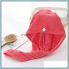 タオルホームテキスタイルガーデンヘア乾燥帽子マイクロファイバークイックドライ高密度コーラルフリースフリースマジックスーパー吸収性ターバンラップハットスパキャップD