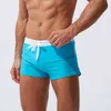 Solid Luxury Baddräkt Män Boxer Shorts Men's Beachwear Fashion Elastic Badkläder Stretch Swimming Trunks Zipper Ficka sommar Y220420