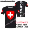 Suíça Tirina Diy DIY Free Made Nome Número Che Tir Chamada Nação Flags Ch Vermelho Country College Print P O Clothing 220616
