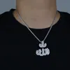 Iced out big rund allah pendant with full cz stone paved hip hop cuban chain necklace for women men punk styles jewelry wholesale