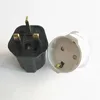 Европейский Euro Eu Schuko PIN-код в UK Plug Adapter Travel Adapter преобразователь преобразователя передней загрузки плоский / круглый розетки