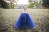 Söt prinsessa vit marinblå blommor flickor klänningar 2022 bateau nacke cape hylsa puffy bollklänning flickor tävling klänning första nattvards klänningar c0527xx3