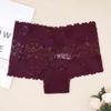 3 pcs/parties Mid-Rise Women Sexy Briefs Full Lace Boyshort Intimate Underwear Thin Hollow Out Boxers See Through Underpants L220801