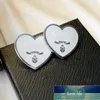 New Letters heart-shaped Stud Earring Black White Earrings All-Match Fashion Design