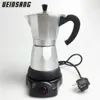 6cups/300ml Electric Coffee Maker Aluminum Material Coffee Pots Moka Pot Mocha coffe Machine v60 Coffee Filter Espresso Maker T200111