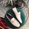 Deri Kadın Elbise Ayakkabı Tasarımcı Ayakkabı Lüks Stil Sonbahar Bahar Dengeli Taban Ile Düşük Topuk Ve Sığ Kenar Metal Toka Moda Loafer'lar Shoe1