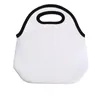 再利用可能な昇華ブランクネオプレン断熱ランチバッグ耐久性のある防水性洗浄可能なランチトートピクニックバッグボックスキャリーケースハンドバッグは、学校の仕事のためにジッパー付きのケースハンドバッグ