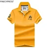 100% algodão respirável qualidade dos homens verão moda golfe topos polos camisas masculino amarelo casual manga curta homem polo camisa 220514