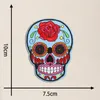 Noties Skull Patches Sugar Skull Borduurwerk Appliques Ghost Head Doek Borststicker met Day of the Dead Badges Free Diy Decoration Hoodies Jackets Jeans