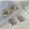 Hie Letter Design Earrings Circle Simple Fashion Stud Womens Hoop Earring for Woman 고품질 2 컬러 New 2024