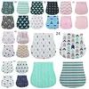 23 Style Burp Pielęgniarstwa niemowlęcia niemowlęce w paski BIBS Drukowane śliste bandana Turban Burp Znastanie 4PCS/zestaw