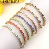 10Pcs 2021 Fashion Adjustable Link Chain Colorful Beaded Anklet Oil Dripping Eyes Beads Bracelet