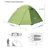 Desternfox 2 человека водонепроницаемая палатка 3 сезона окутывает пешеходные палатки для кемпинга для кемпинга, путешествующих двухслойных уличных палаток H220419