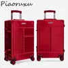 Piaoruxu Aluminum Travel Trolly Bags Suitcase Spinner Hardcase Luggage J220707