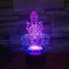 Nachtlichten Lotus Boeddha Kleurrijke acryl 3D Ligh Sfeer Bolbare tafellamp Illusie LED USB Kerstcadeaus Home Decor