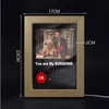 Wooden Po Frame Private Custom Acrylic Personalized Design LDE Message Board Desktop Decoration for Wedding Birthday 220711