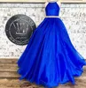 Vestidos amarillos brillantes para desfiles para bebés, niños pequeños, adolescentes, 2022, cuello con cuentas, ritzee roise, línea A, chifón, largo, niña pequeña, formal, Part261L