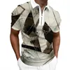 Men's Polos Printed Zip Up Shirts Full Sleeves Streetwear Vacation Fitness Casual Men's Plus Size ClothingMen's Men'sMen's Mild22