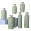 Lege Groene Plastic Emulsie Lotion Fles Cosmetische Verpakkingen Shampoo Douchegel Ronde Schouder Hervulbare Container 200ml 250ml 300ml 400ml 500ml