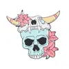Punk Rose Skull Curre di mucca Spilla unisex Halloween Fiori Scheletro Collar Pins Incadage Distintivi per corde per cornice per zaino per maglione per maglione per maglione