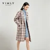 コートの格子縞のウールジャケットエレガントなラペルブローチダブル胸肉のゆるいファッション女性ロングコート30151 201215