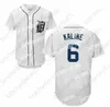 대학 야구 착용 6 Al Kaline Baseball Wear Jersey 1968 Cooperstown 그레이 크림 명예의 전당 패치 화이트 남성 저지