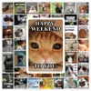 50 st cool Happy Friday Funny Cat Dog Whimsy Animal Graffiti Stickers för DIY Bagage Laptop Skateboard Motorcykelcykelklistermärken