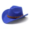 Berets Western Cowboy Cap for Men's Vintage Feartanater Свадебная вечеринка белая шерсть широкая края федораса зимние роскошные элегантные женские шляпы