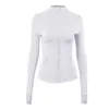 LU-07 Giacca da donna a maniche lunghe da yoga Completo tinta unita Nude Sport Modellante Vita aderente Fitness Allentato Jogging Abbigliamento sportivo Alta qualità da donna