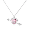 S2904 Fashion Jewelry Arrow Heart Pink Love Pendant Necklace Women Choker Halsband